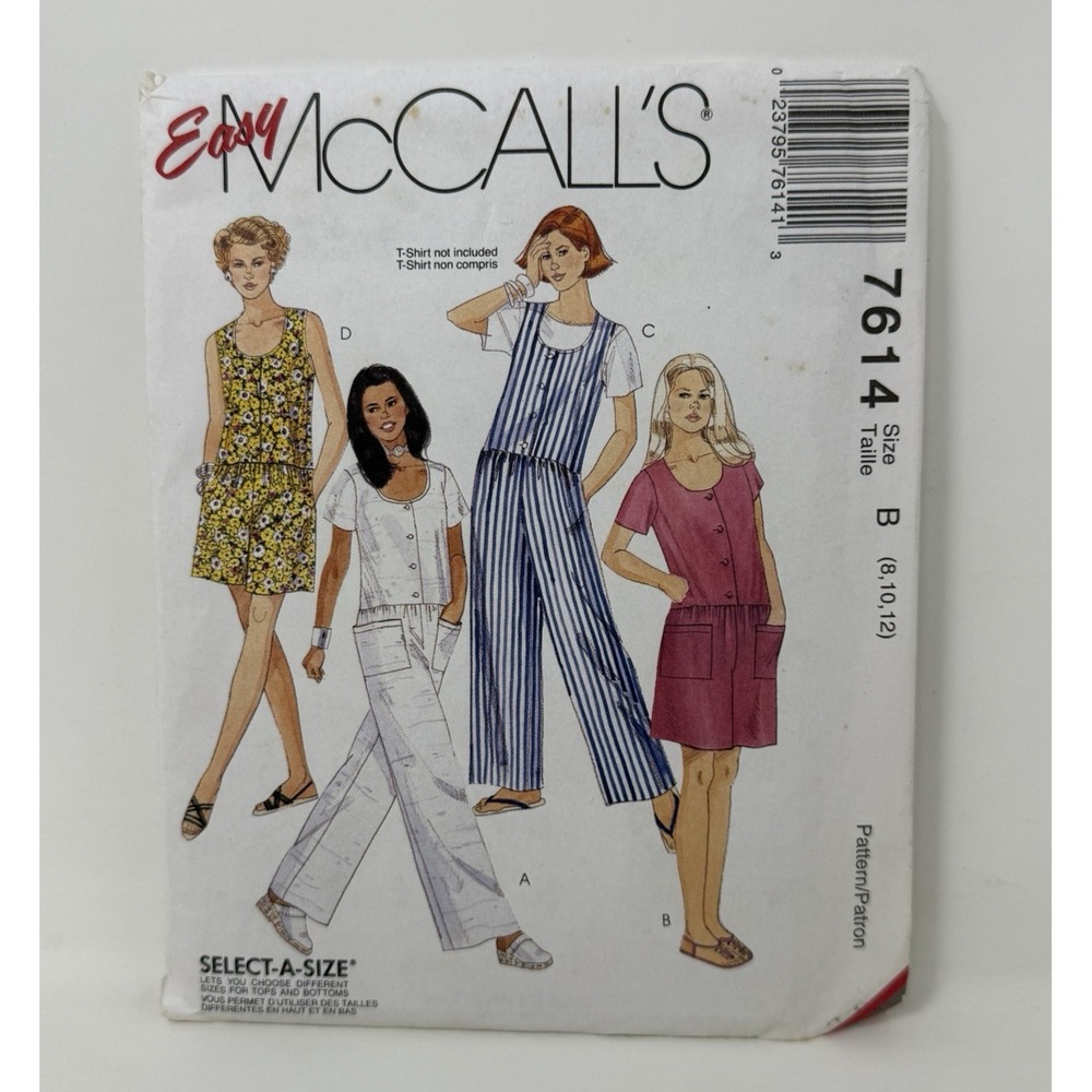 Uncut McCall's Easy 7614 Misses Jumpsuit Romper Sewing Pattern Size 8 10 12